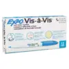 EXPO Vis-à-Vis Wet-Erase Marker Fine Point Blue Dozen 16003