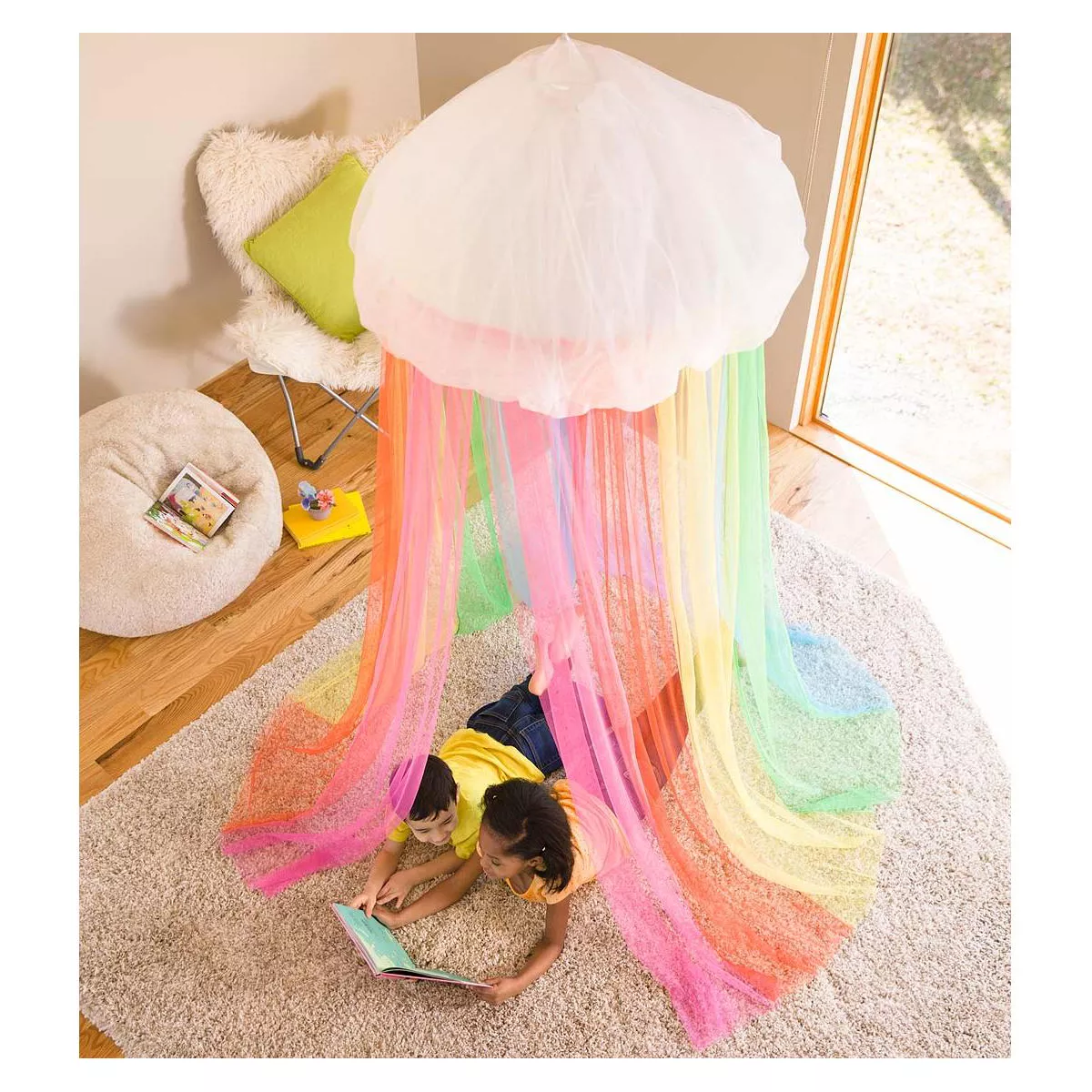HearthSong - Rainbow Hideaway Canopy with LED Lights