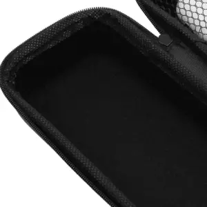 Portable Earbud Case, Travel Pouch for Earphone Carrying Case with Zipper (Black, 6.5