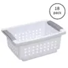 Sterilite Small White Stacking Basket with Titanium Accents (18 Pack) 16608006