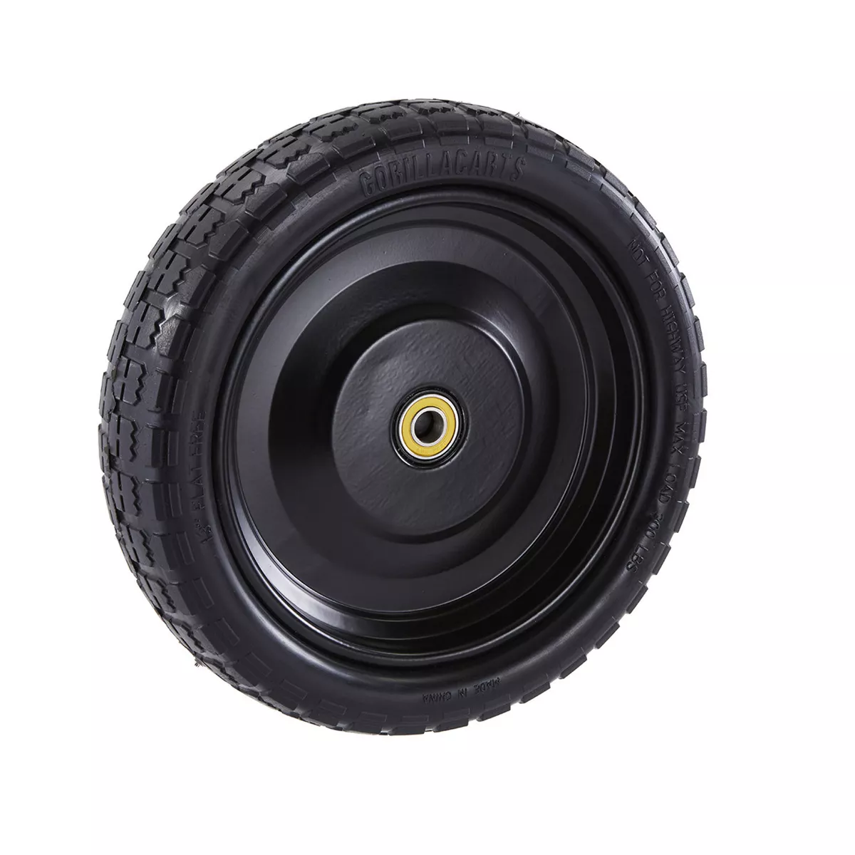 Gorilla Carts GCT13NF 13 Inch No Flat Replacement Pneumatic Tire Wheel with Offset Hub, Utility Garden Cart, Wheelbarrow, Dolly, and Wagon 2 Pack