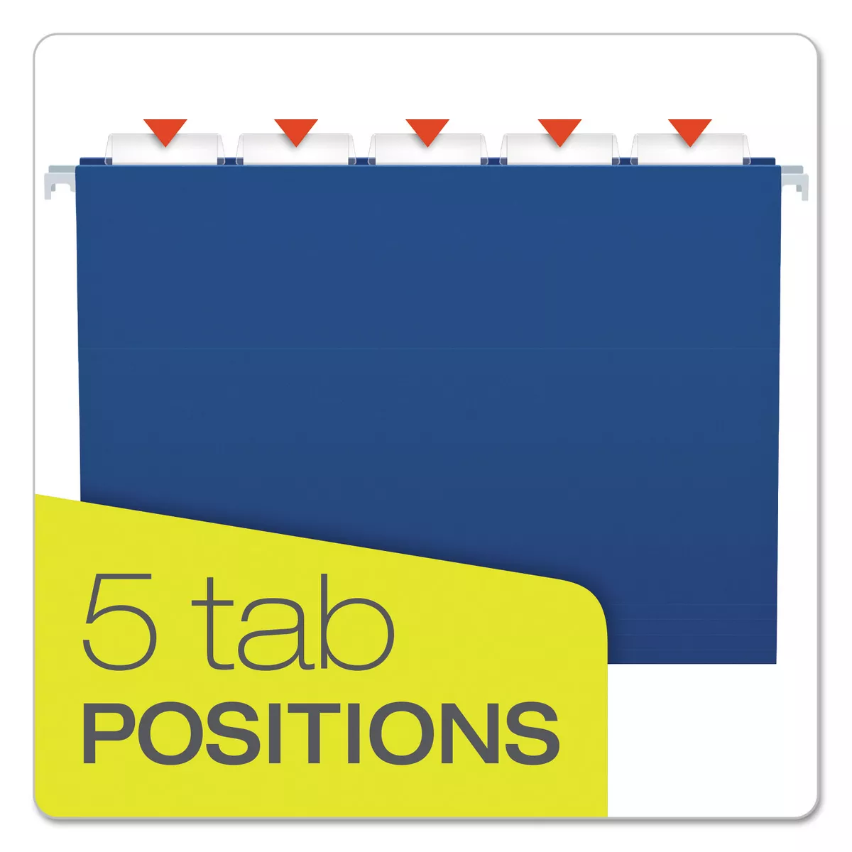 Pendaflex Essentials Colored Hanging Folders 1/5 Tab Letter Navy 25/Box 81615