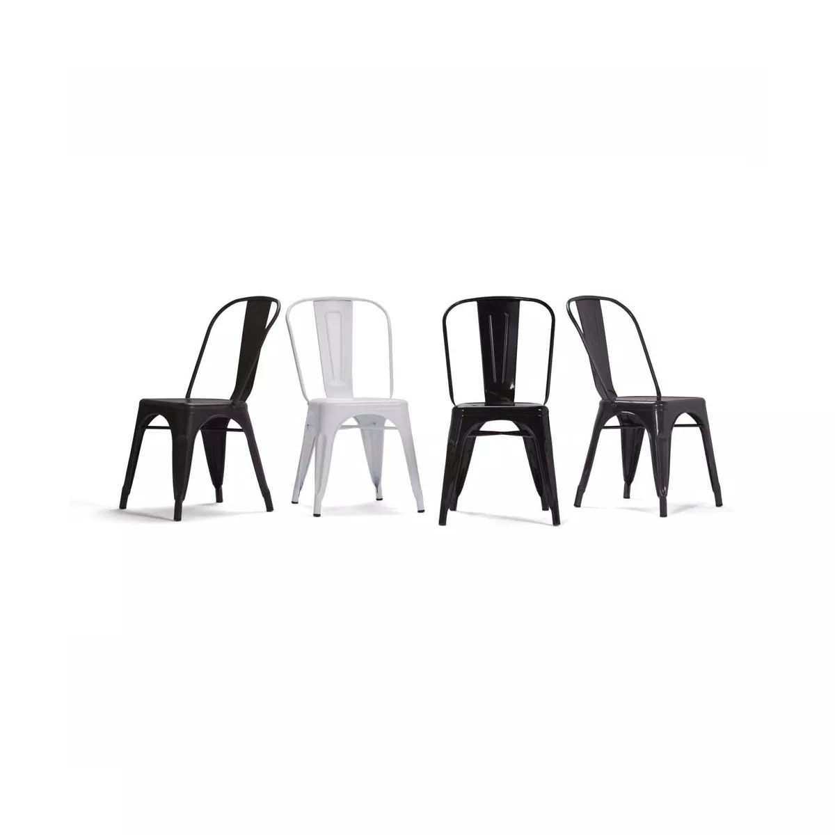 Set of 2 Freya Metal Dining Side Chair Distressed Black/Copper - WyndenHall
