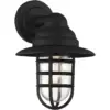 John Timberland Marlowe 13" High Black Hooded Cage Outdoor Wall Light