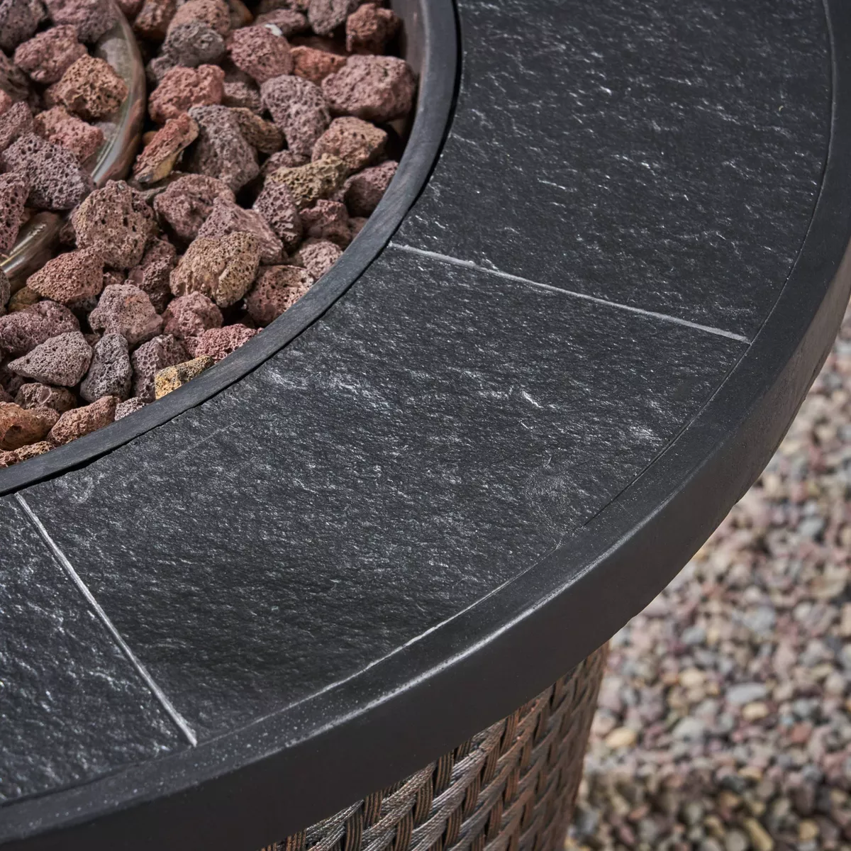 Meyer Outdoor Circular Lightweight Concrete Fire Pit - Brown - Christopher Knight Home