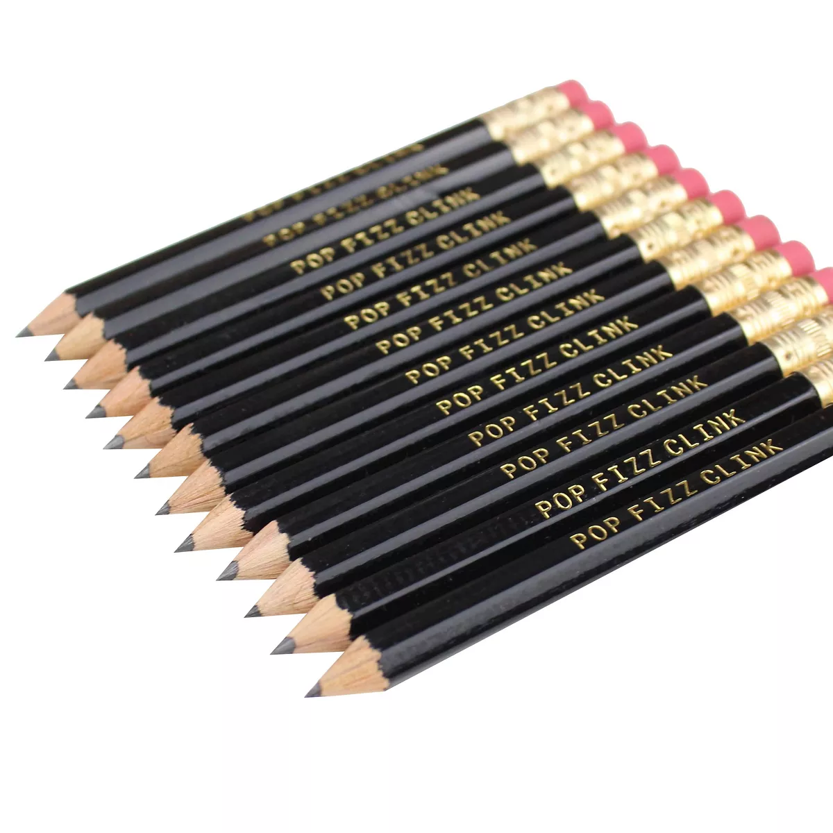 12ct Pop Fizz Clink Mini Party Pencils Black
