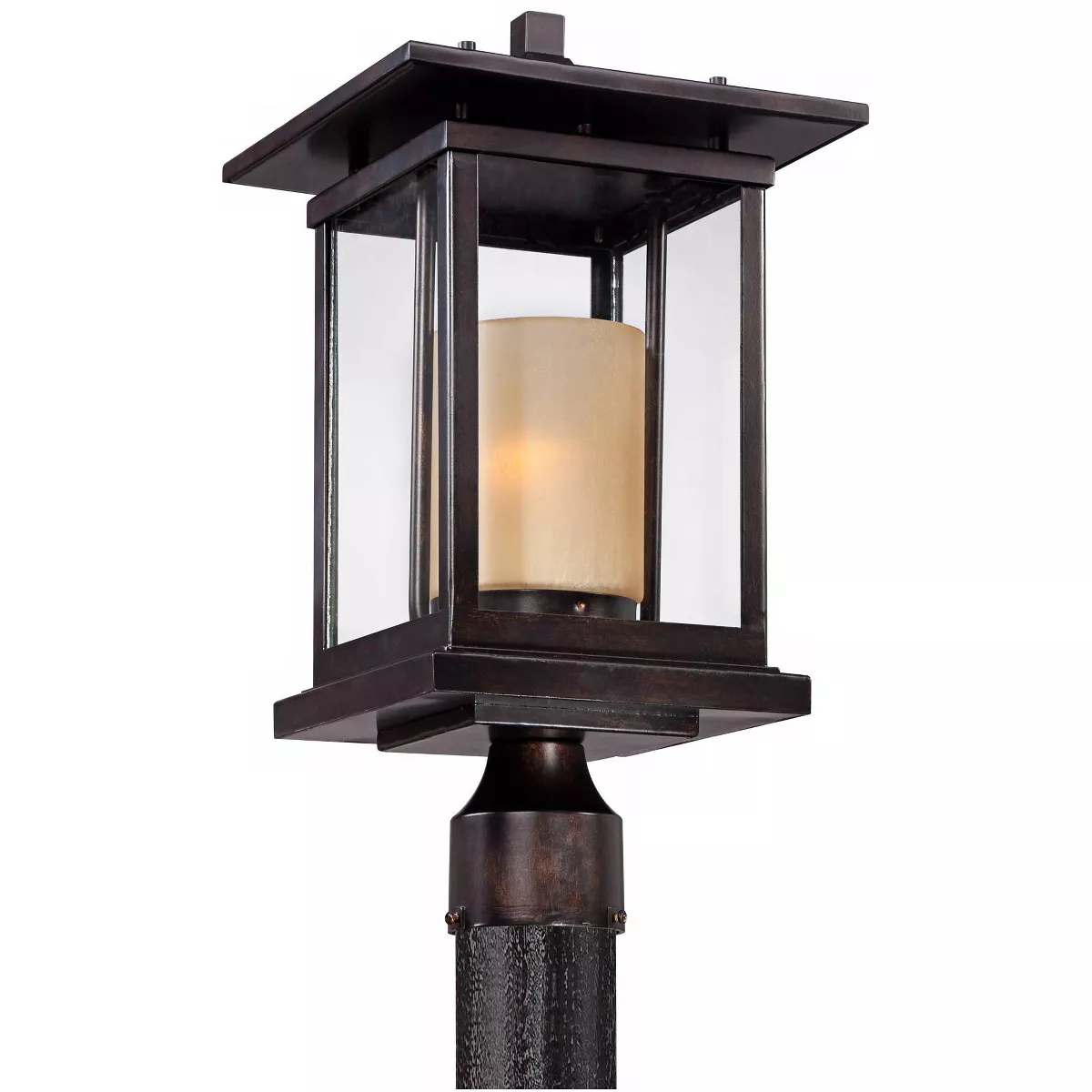 Franklin Iron Works Modern Outdoor Post Light Bronze Pagoda 17