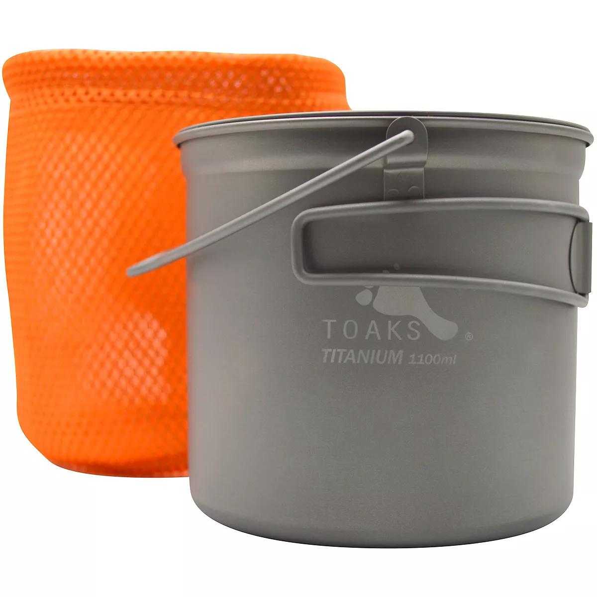 TOAKS 1100ml Titanium Camping Cooking Pot with Bail Handle and Lockable Lid