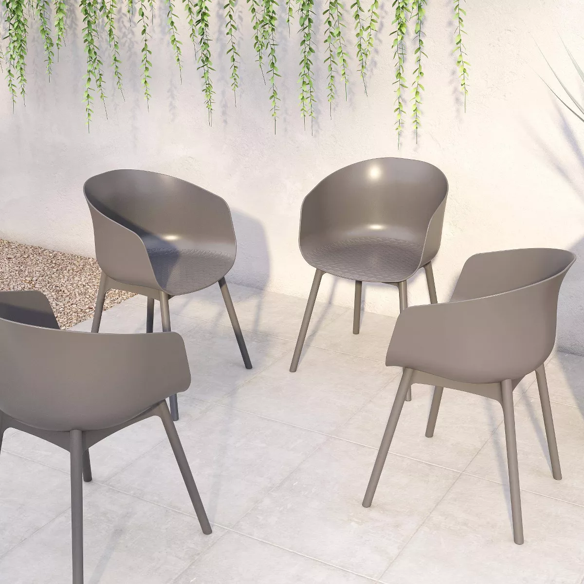 York 2pk Extra Large Dining Chairs Indoor/Outdoor Charcoal - Novogratz