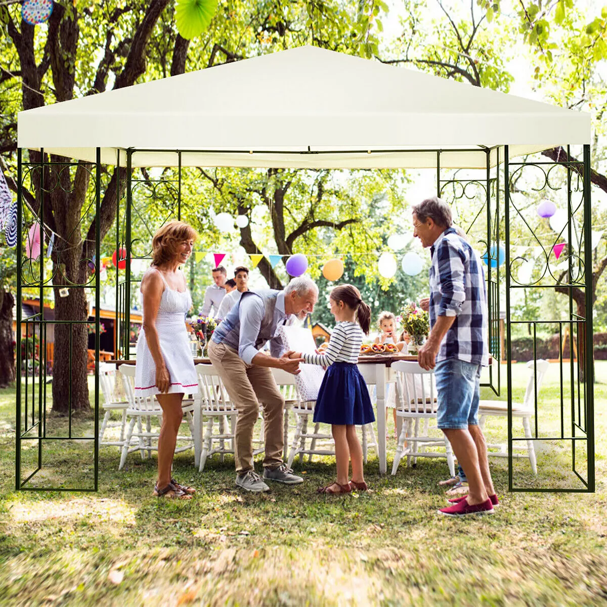 Costway 10'x10' Patio Gazebo Canopy Tent Steel Frame Shelter Patio Party Awning