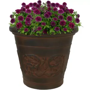 Sunnydaze Indoor/Outdoor Patio, Garden, or Porch Weather-Resistant Double-Walled Arabella Flower Pot Planter - 16