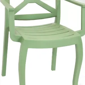 Sunnydaze Polypropylene Tristana Stackable Outdoor Patio Arm Chair, Green