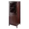 Brooke Cupboard with 1 Glass Door and 1 Cabinet Walnut - Winsome