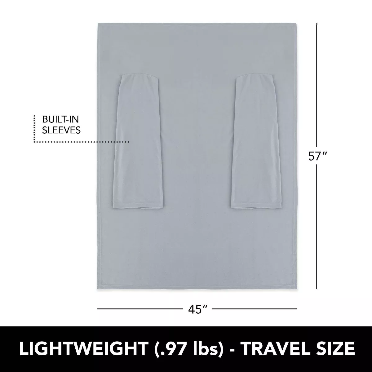 Brookstone Sleeve Blanket - Gray