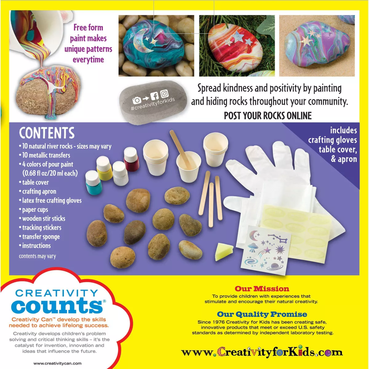 Creativity for Kids Hide & Seek Paint Pour Rocks