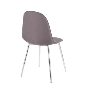 Set of 2 Pebble Contemporary Dining Chairs Chrome/Charcoal - LumiSource