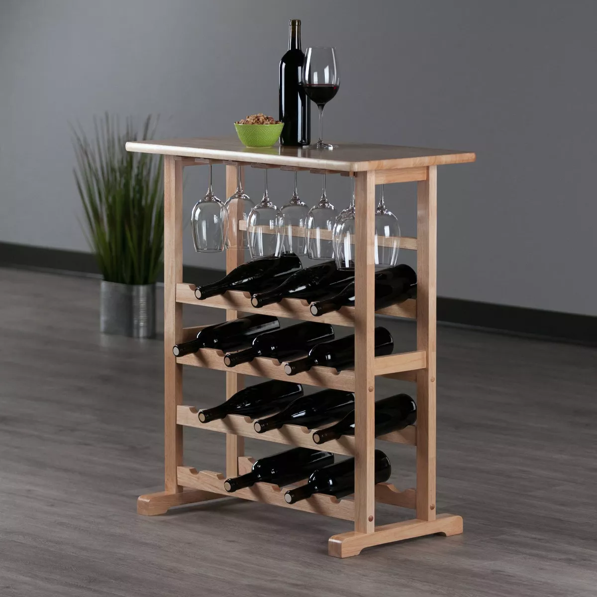 24-Bottle Wine Rack Wood/Beechwood - Winsome
