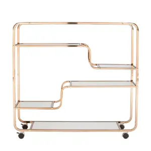 Marianne Mirrored Bar Cart Gold - Aiden Lane