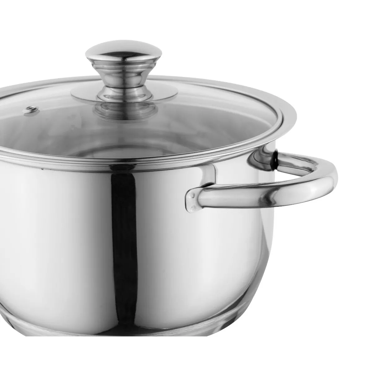 BergHOFF Essentials Gourmet 6Pc 18/10 Stainless Steel Cookware Set, Stainless Steel Handles