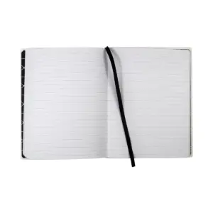 Lined Journal Leatherette Pattern Satin Ribbon Cream Crisscross - Top Flight