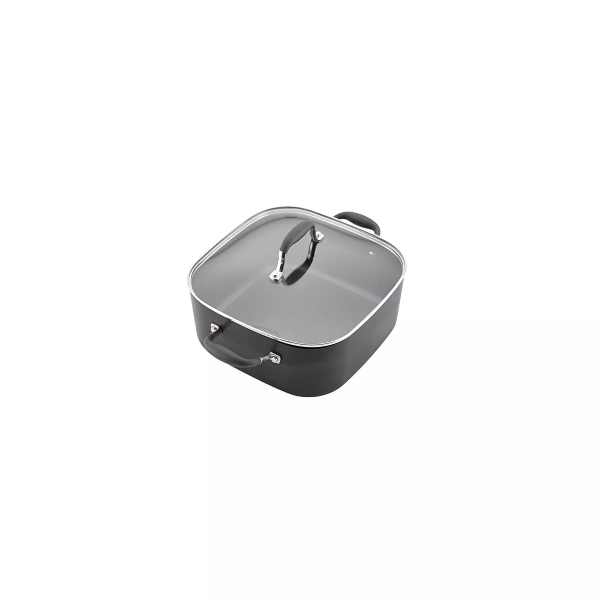 Anolon Advanced Hard Anodized Nonstick Casserole Dish/Casserole Pan with Lid - 7 Quart, Graphite Gray