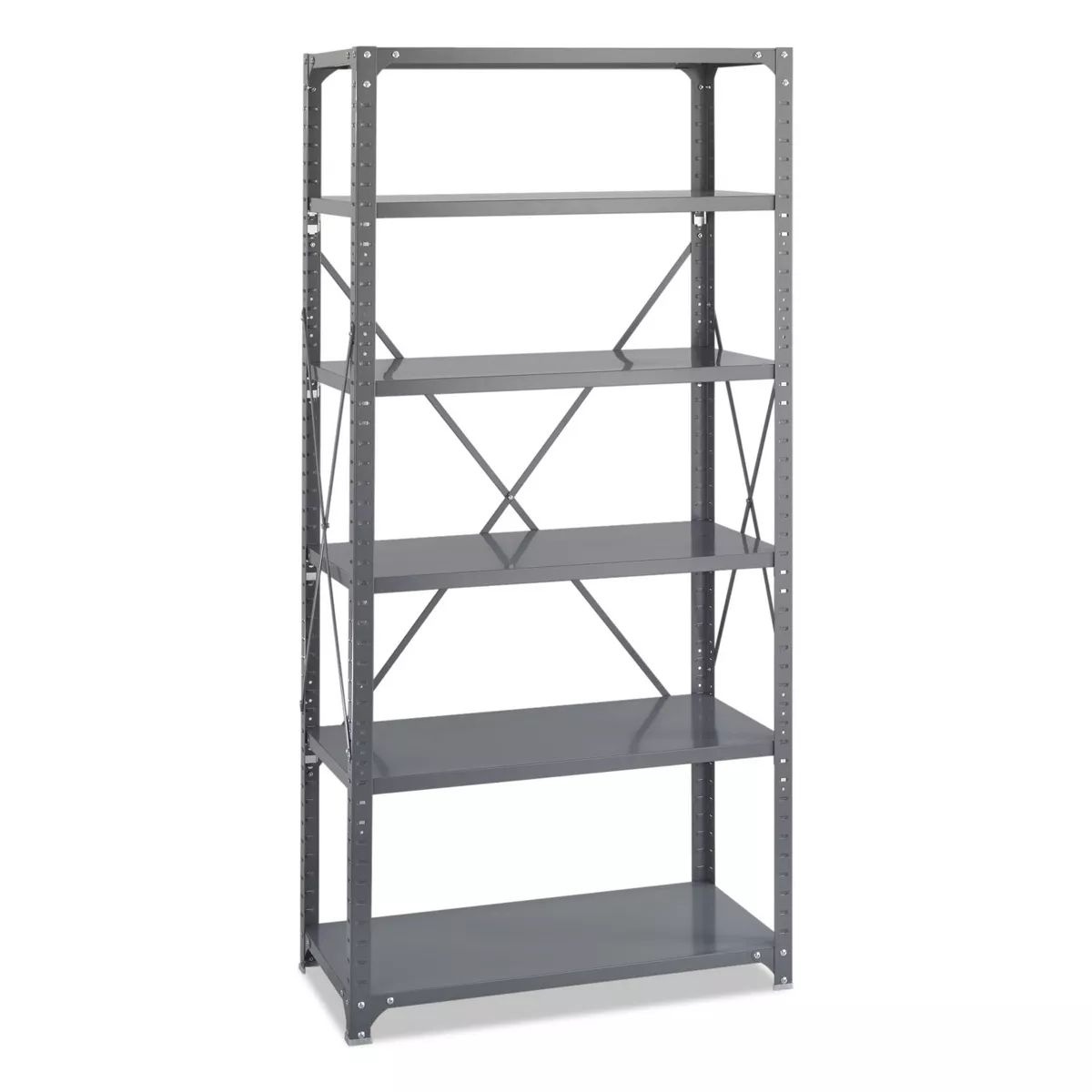 Safco Commercial Steel Shelving Unit Six-Shelf 36w x 18d x 75h Dark Gray 6269