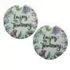 Car Coaster 2.5" Enjoy The Journey Absorbent Flowers - Coasters