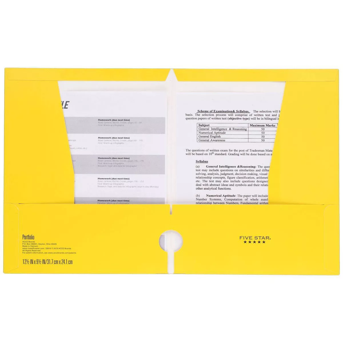 Active Pocket Portfolio Yellow - Five Star