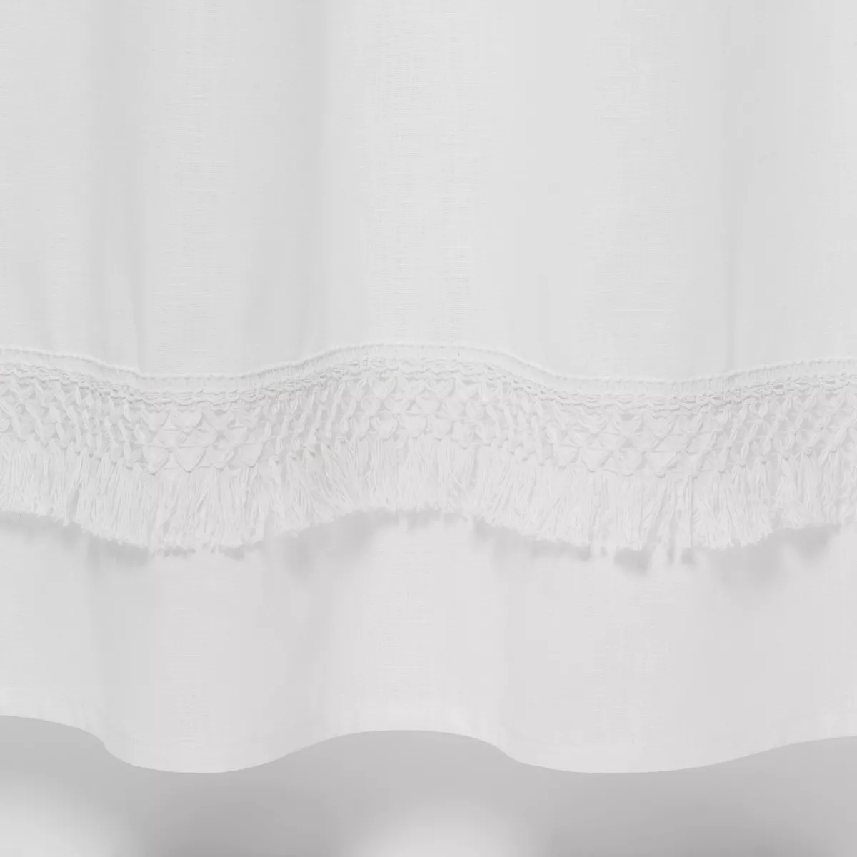Macramé Fringe Shower Curtain Cream - Threshold™