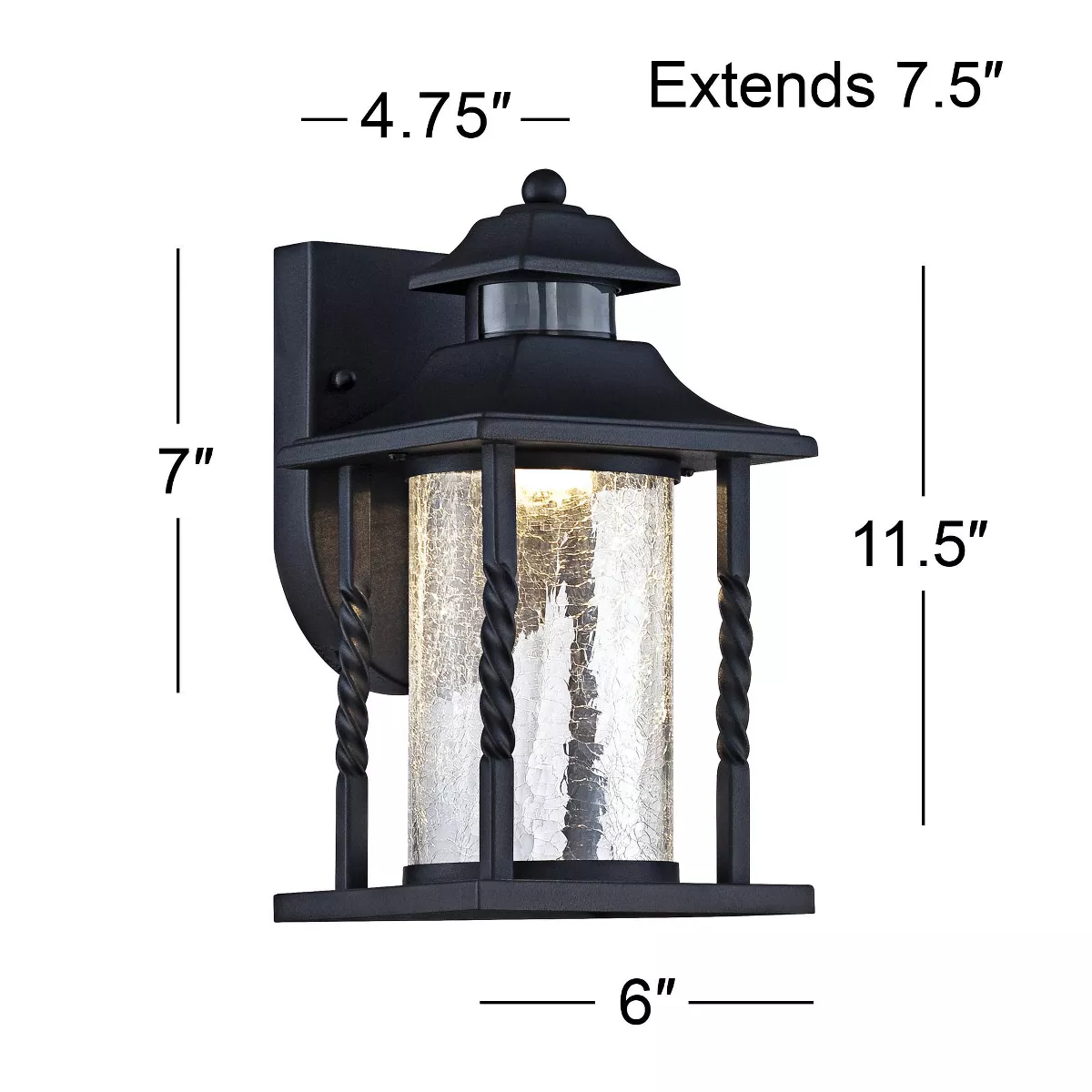 John Timberland Outdoor Wall Light Fixture LED Black Lantern 11 1/2