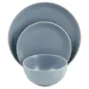 Gibson Home 12pc Stoneware Rockaway Matte Dinnerware Set Blue