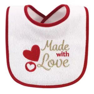 Hudson Baby Infant Girl Cotton Terry Drooler Bibs with Fiber Filling 10pk, Holiday Girl I Am One, One Size