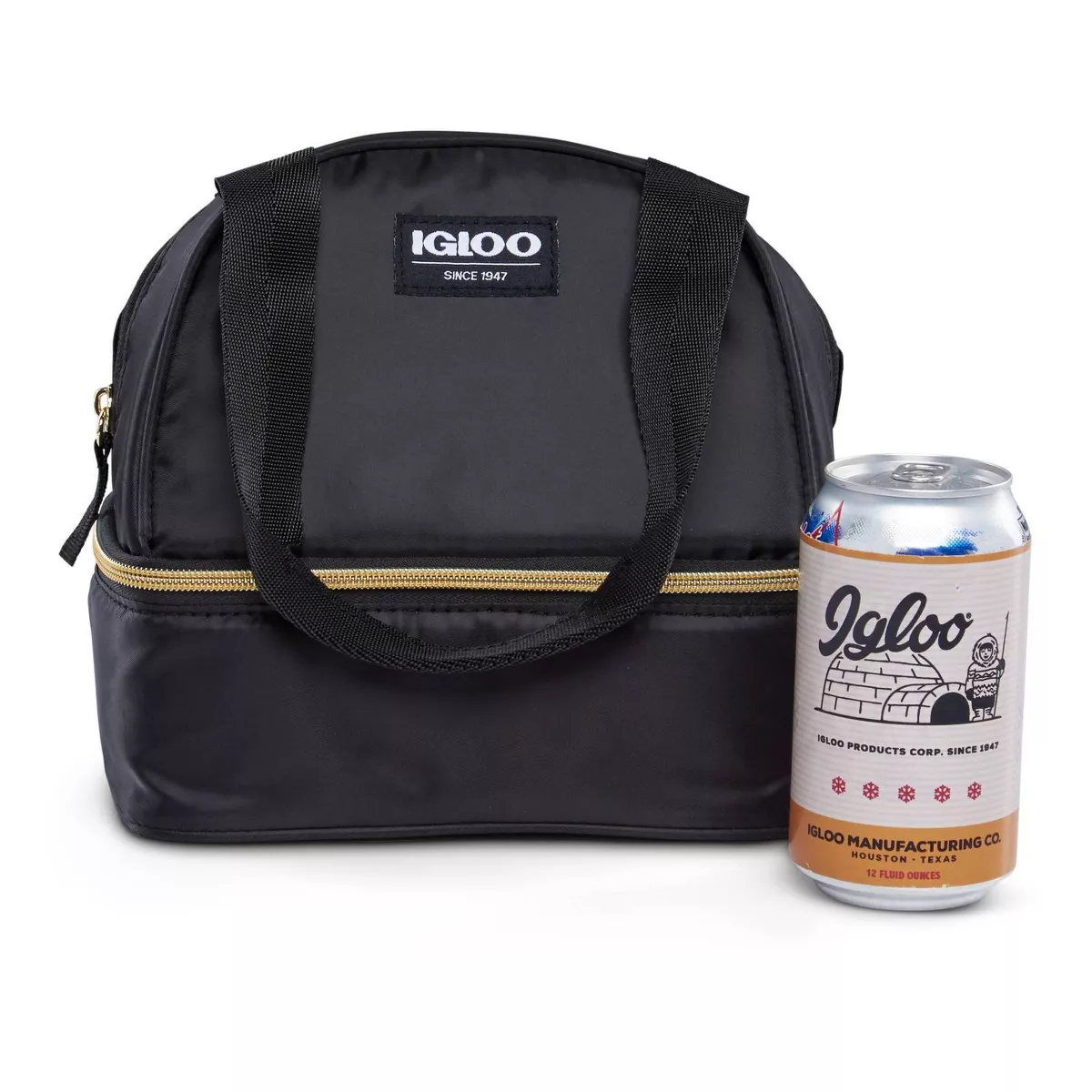 Igloo Sport Luxe Mini Dual Compartment Lunch Bag - Black/Gold