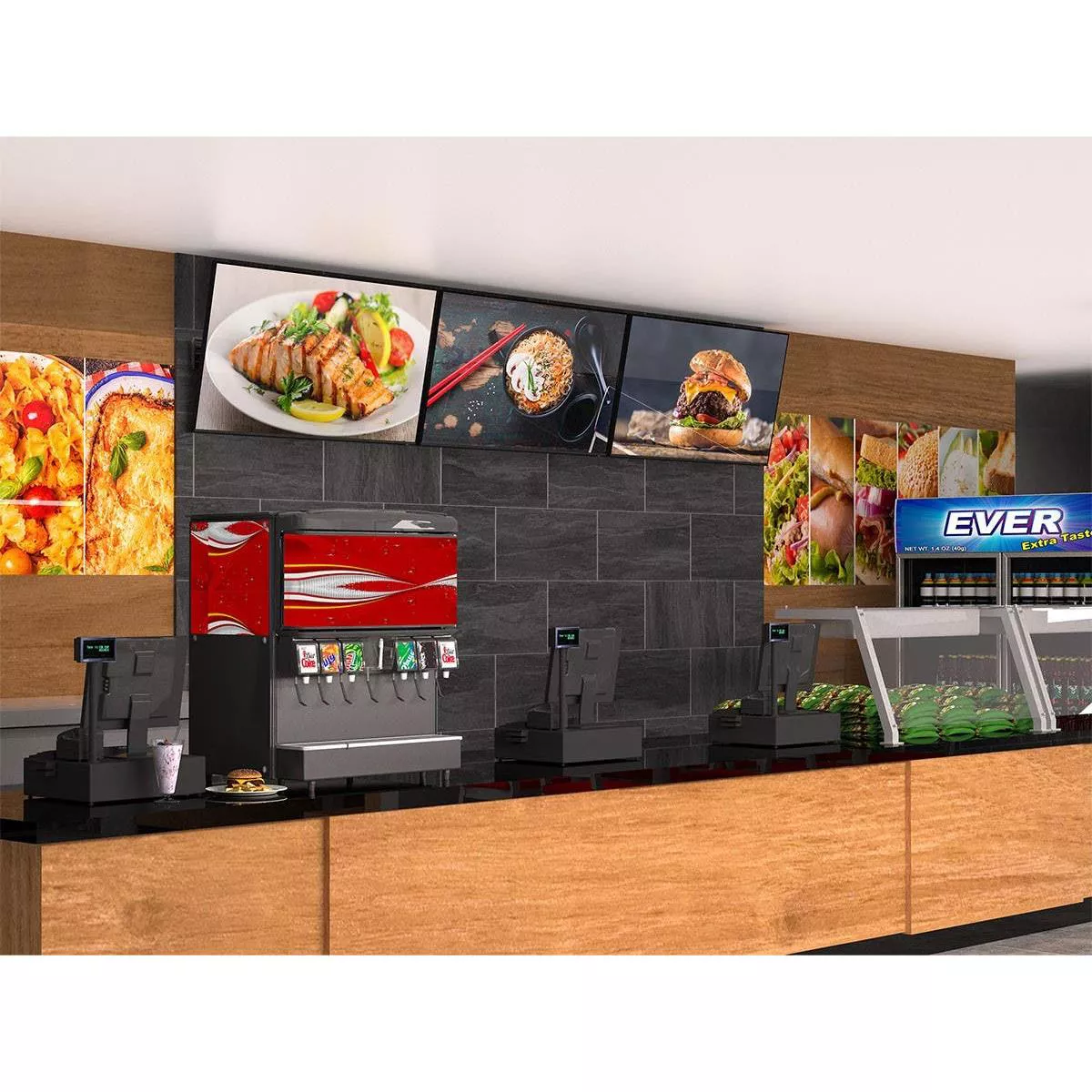 Monoprice 3x1 Menu Board Wall Mount For Screens between 32in-65in, Max Weight 66lbs, VESA Patterns up to 600x400 - Commercial Series