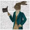 Thirstystone Animal Print Coasters Set of 4 - Hare in Turquoise Coat