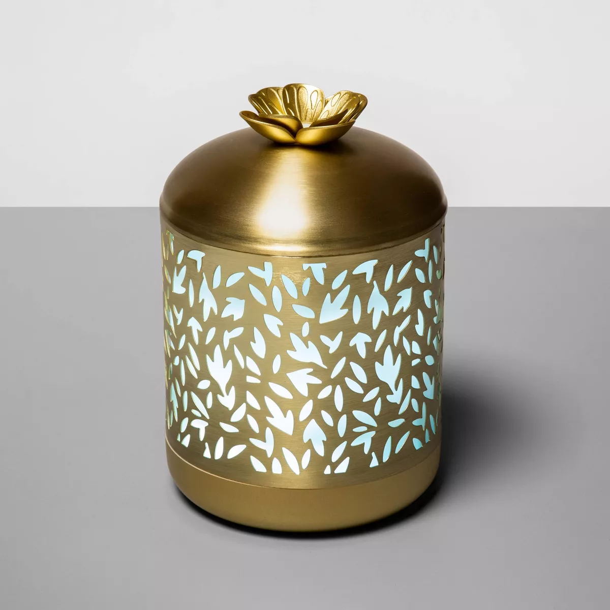 200ml Metal Flower Cutout Color-Changing Oil Diffuser Gold - Opalhouse™