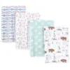 Hudson Baby Infant Boy Cotton Flannel Burp Cloths 4pk, Teepee, One Size