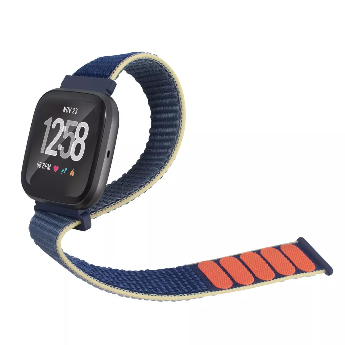 Insten Soft Woven Nylon Band for Fitbit Versa 2 / 1 / Lite / SE, Replacement Strap, Blue