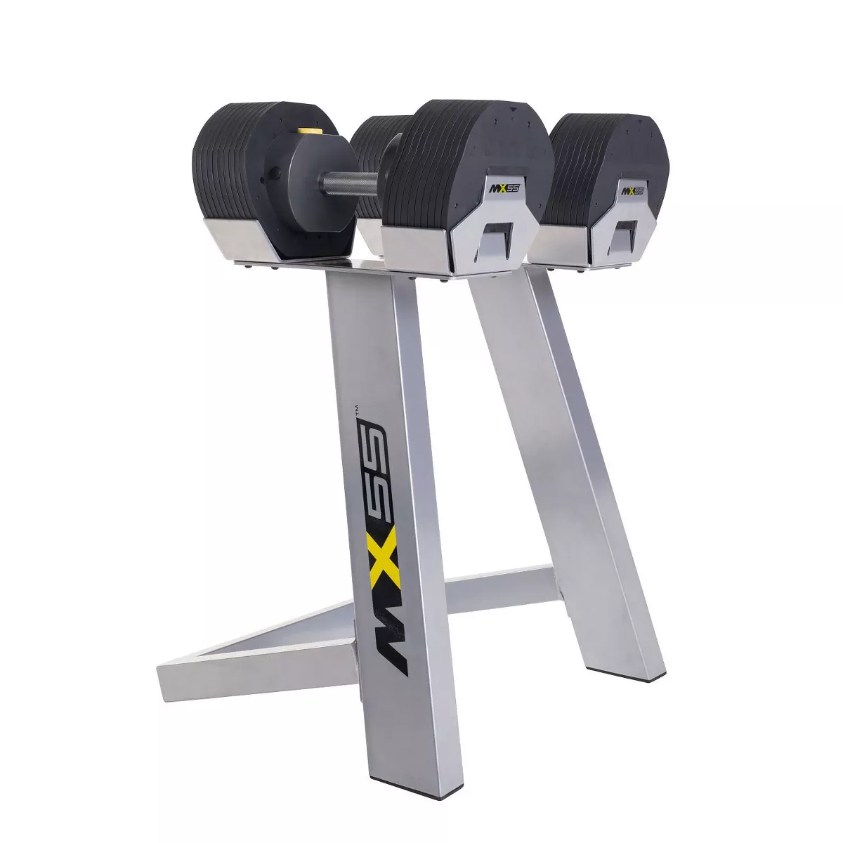 MX Select MX-55 Pro Style Adjustable Dumbbell Set w/ 10 to 55 Pound Range, Black