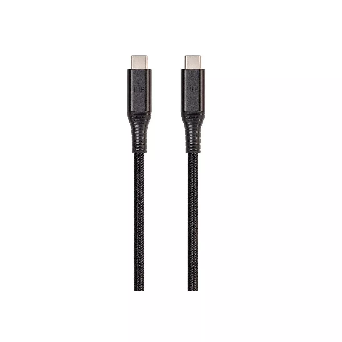 Monoprice Durable USB 3.2 Gen 2 Type-C Data and Power Kevlar Reinforced Nylon-Braid Cable - 1 Meter - Black | 5A/100W - AtlasFlex Series