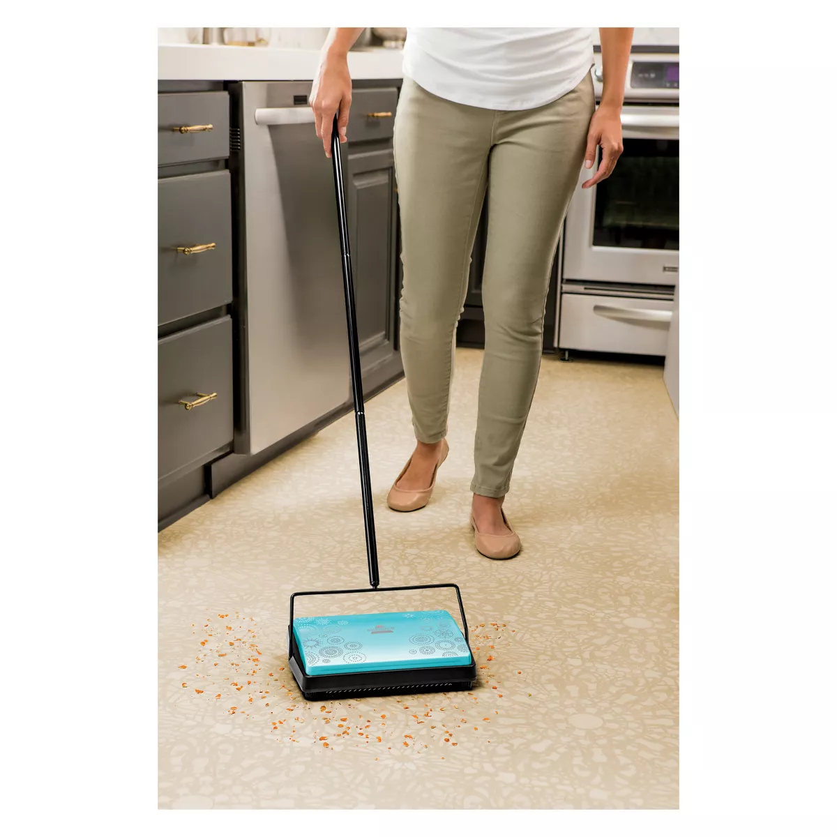 BISSELL Pirouette Refresh Carpet and Floor Manual Sweeper - Blue 2199