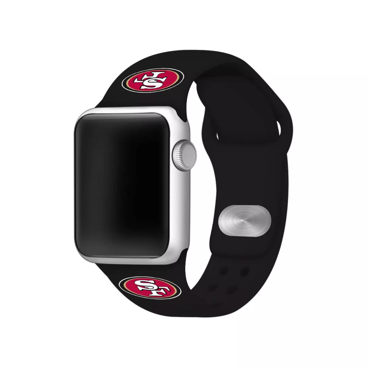 NFL San Francisco 49ers Apple Watch Compatible Silicone Band 42mm - Black