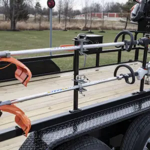 Buyers LT18 Steel Lockable Landscaping Truckbed Trailer Rack with Padlocks for Weed Eaters, Hedge Trimmers, Lawn and Gardening Equipment, Black