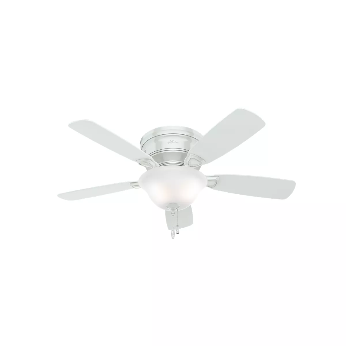 48" LED Low Profile Ceiling Fan (Includes Energy Efficient Light Bulb) White - Hunter