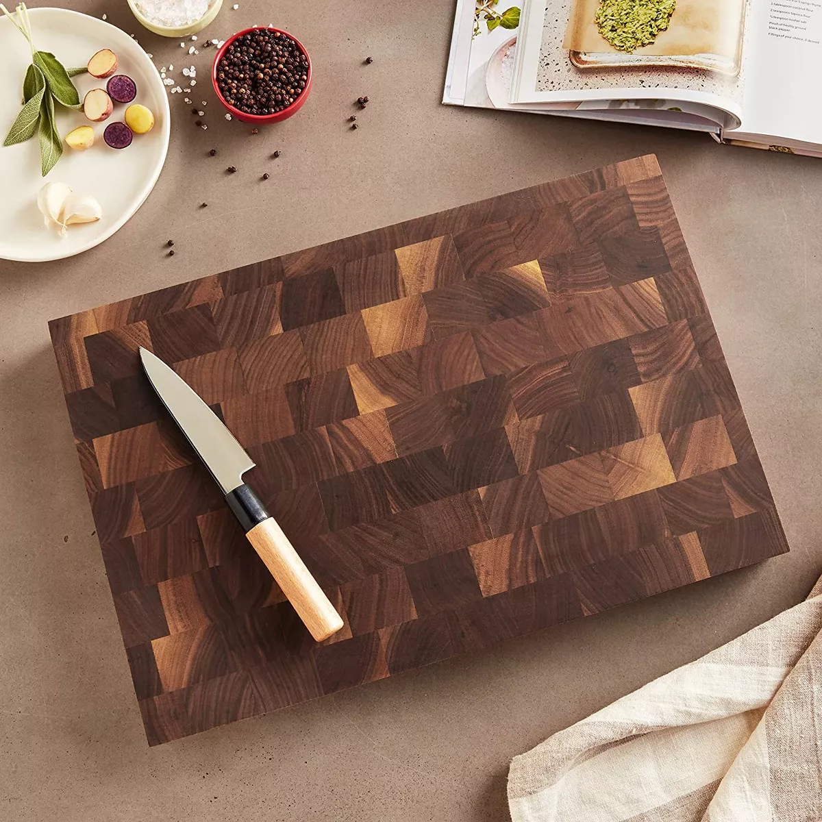John Boos Classic Collection Walnut Wood Edge Grain Reversible Kitchen Countertop Butcher Chopping Block Cutting Board, 18 x 12 x 1.75 Inches