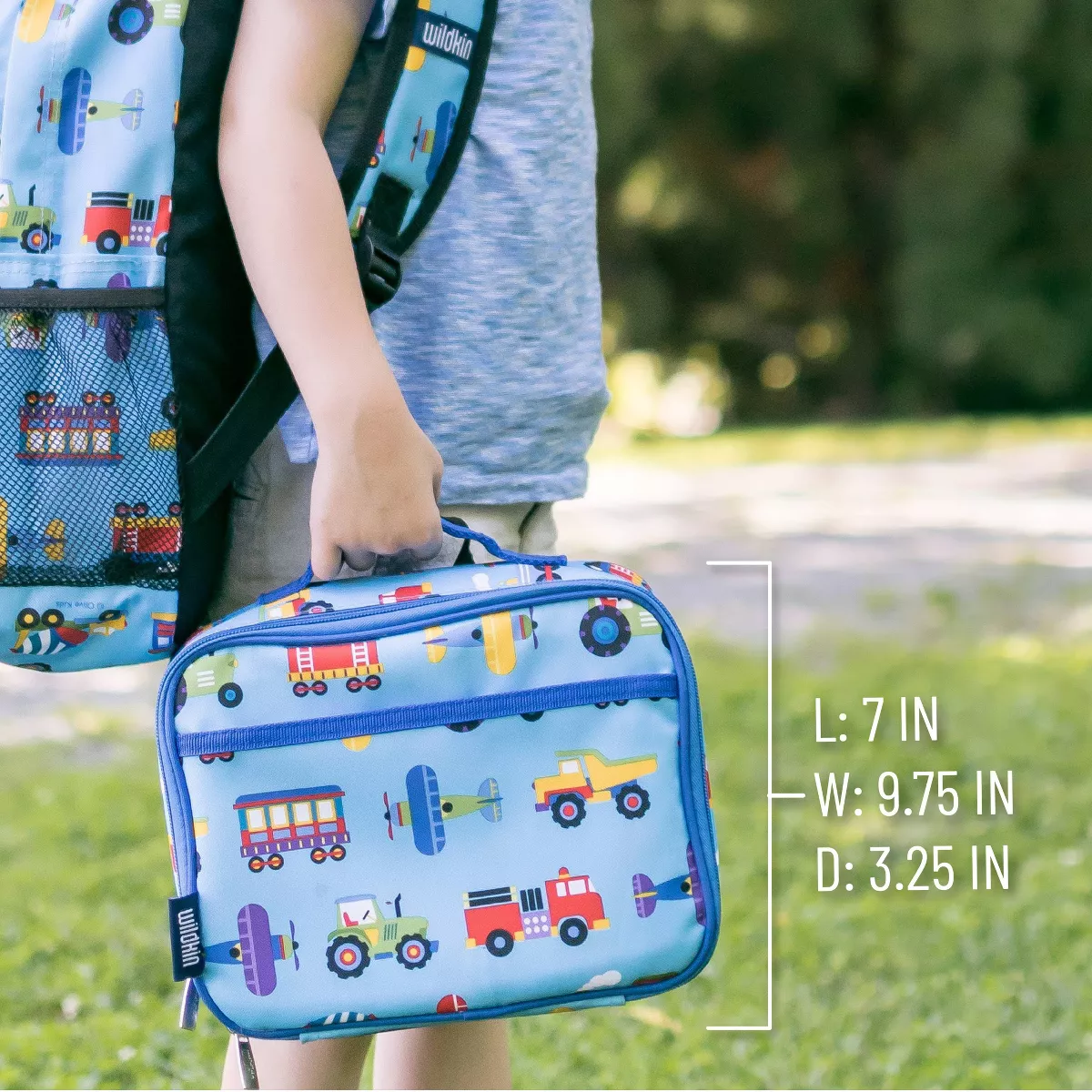 Wildkin Olive Kids' Trains Planes & Trucks Lunch Box