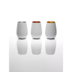 16.5oz 6pk Glass Olympia Tumbler Drinkware Set White/Gold - Stolzle Lausitz
