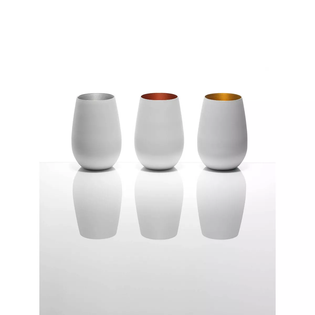 16.5oz 6pk Glass Olympia Tumbler Drinkware Set White/Gold - Stolzle Lausitz