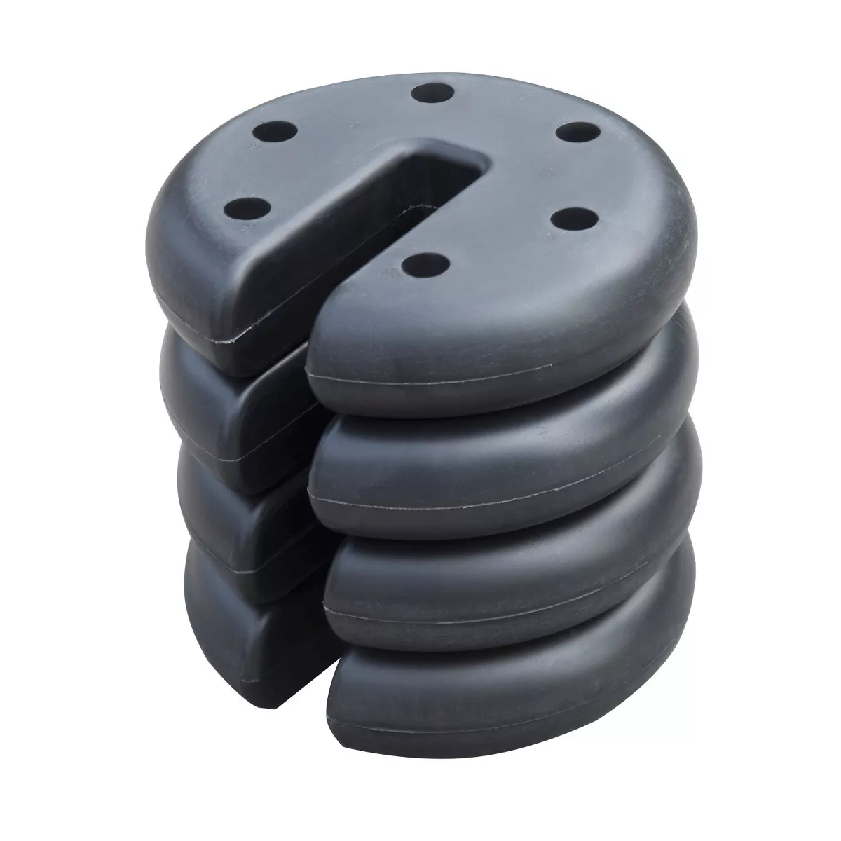 Z-Shade ZSCIRWTS-4 Black Durable Plastic Coated 6 Pound Circular Cement Core Canopy Shade Tent Outdoor Weight Plates, Set of 4