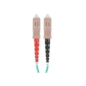 Monoprice OM3 Fiber Optic Cable - 20 Meters, LC/UPC-SC/UPC, Multi Mode, Duplex, 50/125 micrometer Type, 2.0mm, OFNR